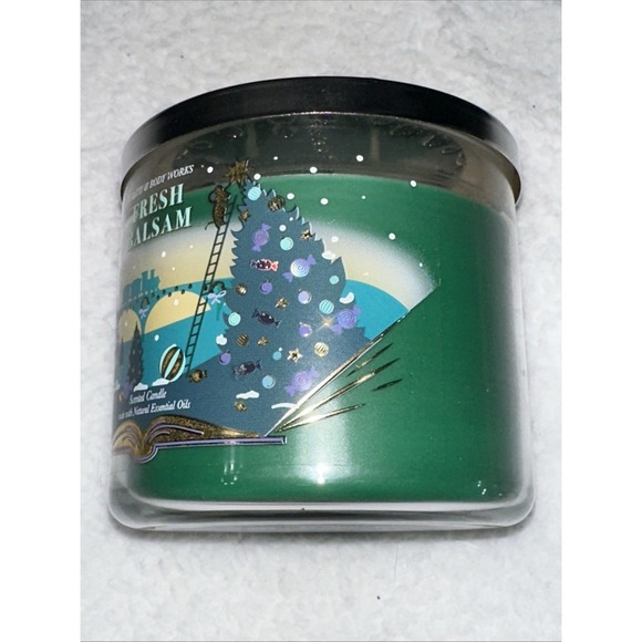 BATH & BODY WORKS FRESH BALSAM 3 WICK CANDLE BRAND NEW - Picture 8 of 16